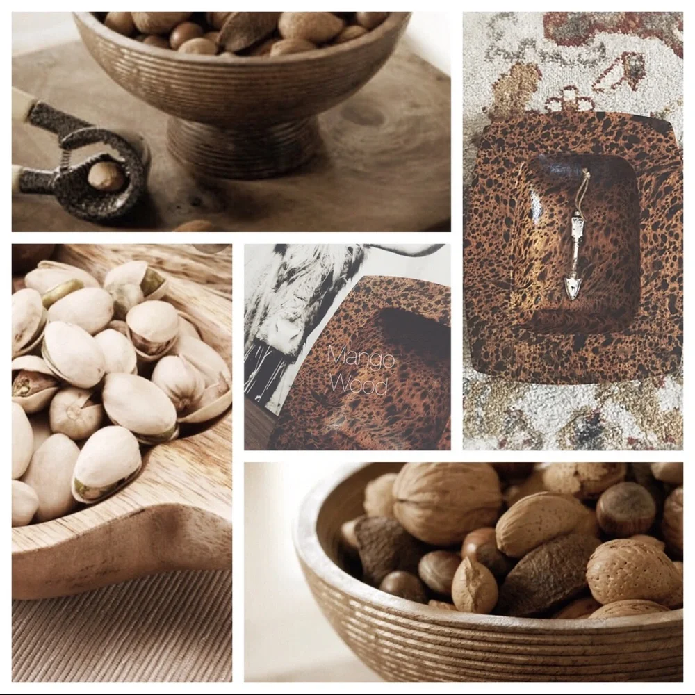Mango Wood Holiday Nut /Fruit Bowl